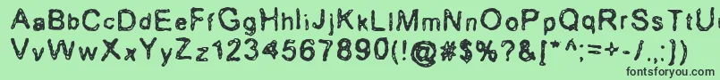 フォントErozion – 緑の背景に黒い文字