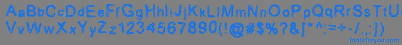 フォントErozion – 灰色の背景に青い文字