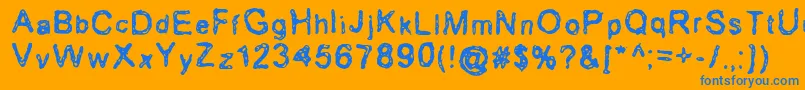 Erozion Font – Blue Fonts on Orange Background