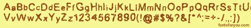 Erozion Font – Brown Fonts on Yellow Background