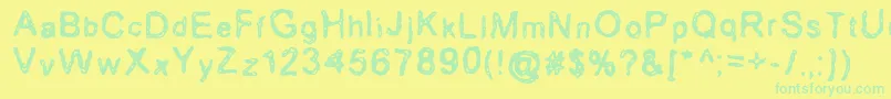 フォントErozion – 黄色い背景に緑の文字