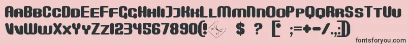 Monster-Schriftart – Schwarze Schriften auf rosa Hintergrund