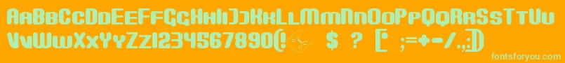 Monster Font – Green Fonts on Orange Background
