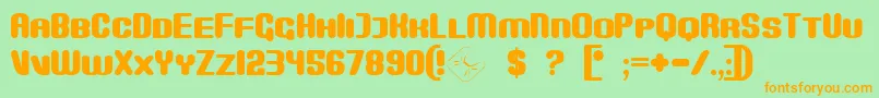 Monster Font – Orange Fonts on Green Background
