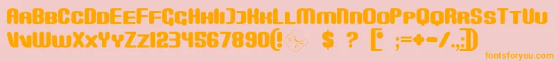 Weitere Informationen zur Monster-Schriftart Monster-Schriftart – Orangefarbene Schriften auf rosa Hintergrund