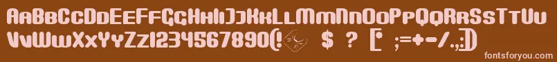 フォントMonster – 茶色の背景にピンクのフォント