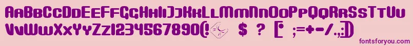 Monster-Schriftart – Violette Schriften auf rosa Hintergrund