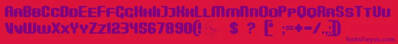 Monster Font – Purple Fonts on Red Background