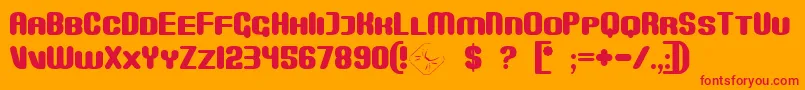 Monster Font – Red Fonts on Orange Background