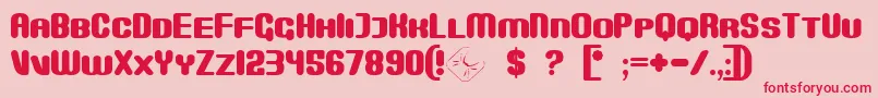 Weitere Informationen zur Monster-Schriftart Monster-Schriftart – Rote Schriften auf rosa Hintergrund