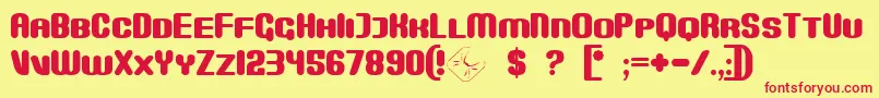 Monster Font – Red Fonts on Yellow Background