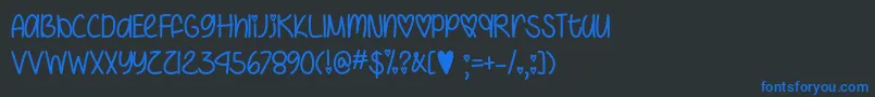 IHeartYouAlwaysOtf Font – Blue Fonts on Black Background