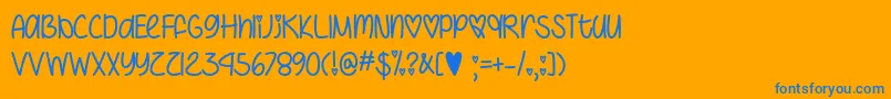 IHeartYouAlwaysOtf Font – Blue Fonts on Orange Background