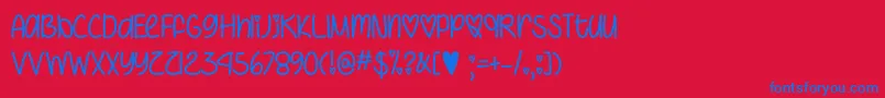 IHeartYouAlwaysOtf Font – Blue Fonts on Red Background