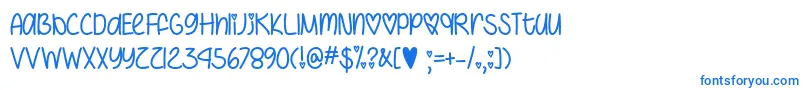 IHeartYouAlwaysOtf Font – Blue Fonts on White Background