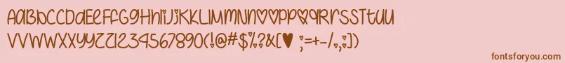 IHeartYouAlwaysOtf-fontti – ruskeat fontit vaaleanpunaisella taustalla