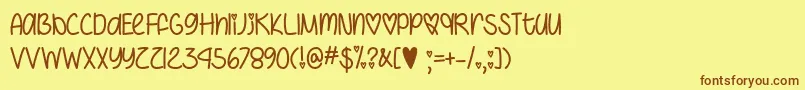 Шрифт IHeartYouAlwaysOtf – коричневые шрифты на жёлтом фоне