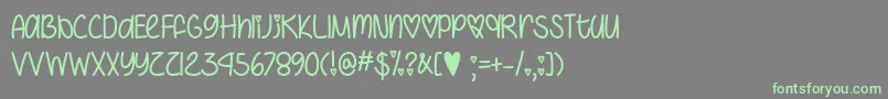 IHeartYouAlwaysOtf Font – Green Fonts on Gray Background