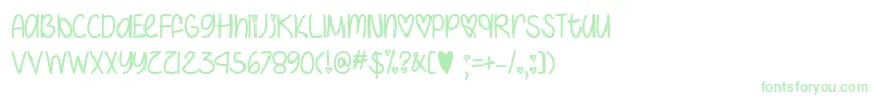 IHeartYouAlwaysOtf-Schriftart – Grüne Schriften auf weißem Hintergrund