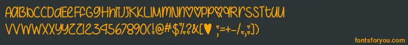 Шрифт IHeartYouAlwaysOtf – оранжевые шрифты на чёрном фоне