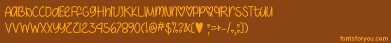 IHeartYouAlwaysOtf Font – Orange Fonts on Brown Background