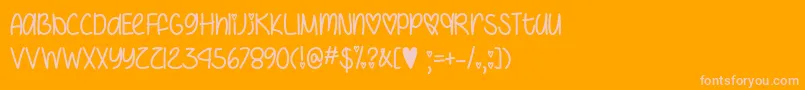 IHeartYouAlwaysOtf-Schriftart – Rosa Schriften auf orangefarbenem Hintergrund