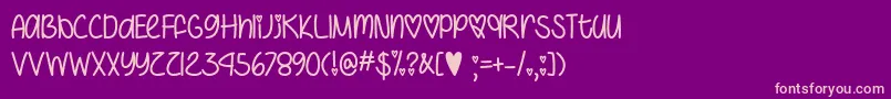 IHeartYouAlwaysOtf Font – Pink Fonts on Purple Background