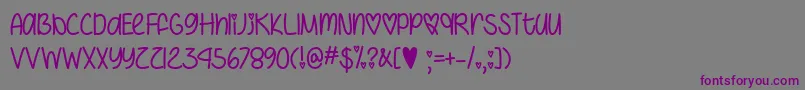 Шрифт IHeartYouAlwaysOtf – фиолетовые шрифты на сером фоне