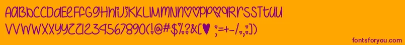 Шрифт IHeartYouAlwaysOtf – фиолетовые шрифты на оранжевом фоне