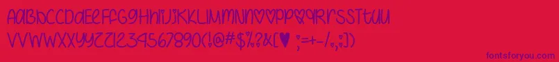 IHeartYouAlwaysOtf Font – Purple Fonts on Red Background