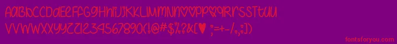 フォントIHeartYouAlwaysOtf – 紫の背景に赤い文字