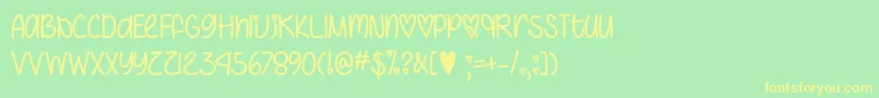 IHeartYouAlwaysOtf Font – Yellow Fonts on Green Background