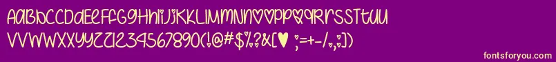 IHeartYouAlwaysOtf Font – Yellow Fonts on Purple Background