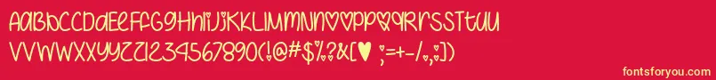 IHeartYouAlwaysOtf Font – Yellow Fonts on Red Background