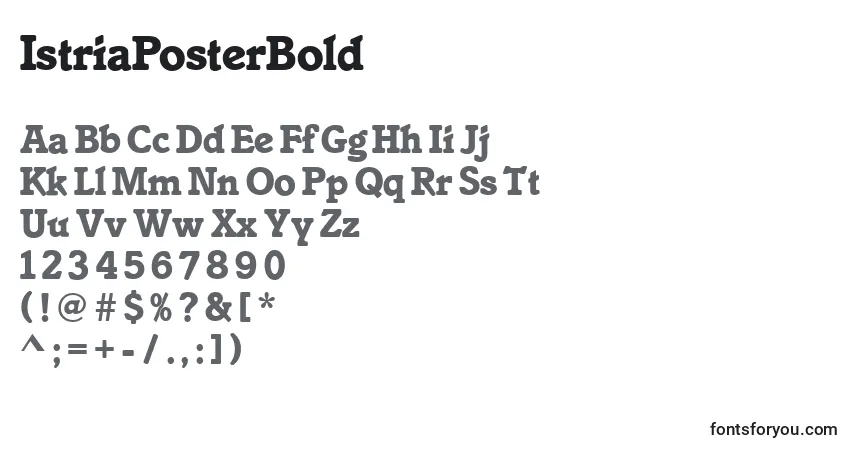 Шрифт IstriaPosterBold – алфавит, цифры, специальные символы