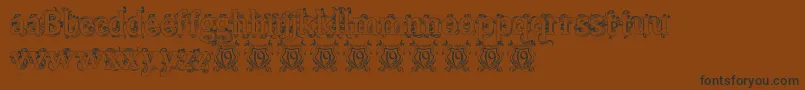 BeauregardHollow Font – Black Fonts on Brown Background