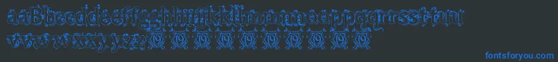 BeauregardHollow Font – Blue Fonts on Black Background