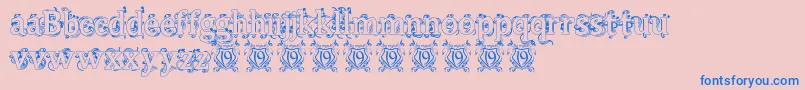 BeauregardHollow Font – Blue Fonts on Pink Background