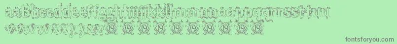 BeauregardHollow Font – Gray Fonts on Green Background