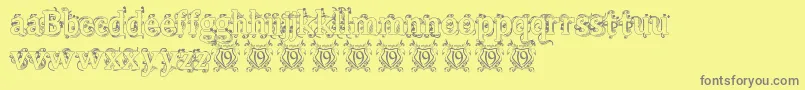 BeauregardHollow Font – Gray Fonts on Yellow Background