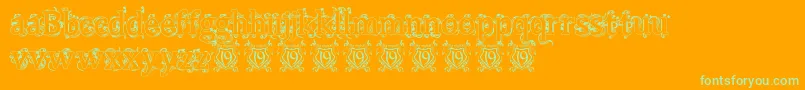 BeauregardHollow Font – Green Fonts on Orange Background