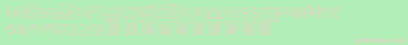 BeauregardHollow-fontti – vaaleanpunaiset fontit vihreällä taustalla