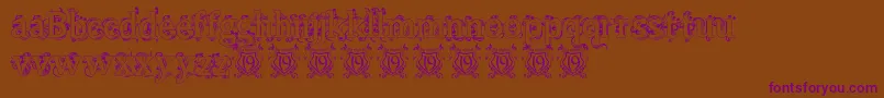 BeauregardHollow Font – Purple Fonts on Brown Background