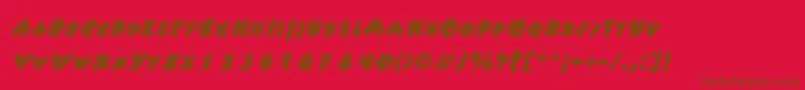 フォントFatsoItalic – 赤い背景に茶色の文字