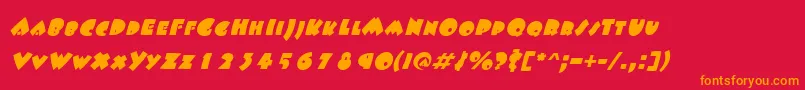 FatsoItalic Font – Orange Fonts on Red Background