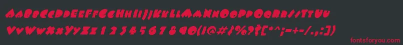 Czcionka FatsoItalic – czerwone czcionki na czarnym tle