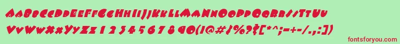 FatsoItalic Font – Red Fonts on Green Background