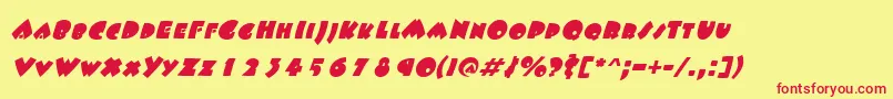 FatsoItalic Font – Red Fonts on Yellow Background