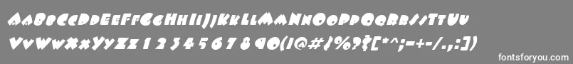 FatsoItalic-Schriftart – Weiße Schriften auf grauem Hintergrund