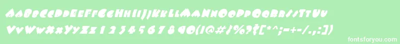 Fonte FatsoItalic – fontes brancas em um fundo verde